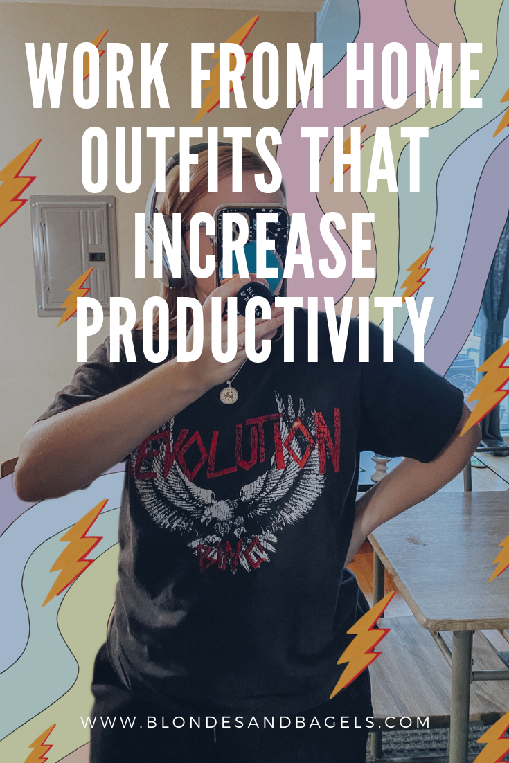 Lifestyle blogger Kelsey of Blondes & Bagels highlights the best work from home outfits for productivity.